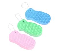 KANLVU Deep Pore Cleansing Magic Exfoliating Bath Sponge, 3D Textured Surface 3 Pcs Super Soft Reusable Exfoliating Body Scrubber Shower Brush(B)