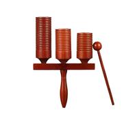 KANLVU Double-Headed Wooden Guiro Instrument Portable High and Low Latin Percussion Live Performances and Band Accompaniment Musical Instrument(B - reddish brown)