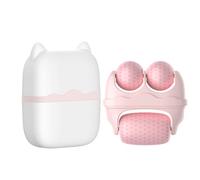 KANLVU Dual-Head Ice Cooling Roller for Face, Beauty Ice Roller Massager for Cold Compress, Eye Puffiness, Tighten Skin, Soothe Redness, and Pain Relidf(Pink)