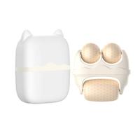 KANLVU Dual-Head Ice Cooling Roller for Face, Beauty Ice Roller Massager for Cold Compress, Eye Puffiness, Tighten Skin, Soothe Redness, and Pain Relidf(Yellow)