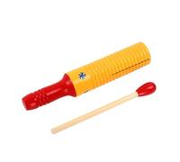KANLVU Durable Wooden Guiro Instrument Latin Percussion Instrument with Rhythm Sticks for Bright Tones Beginners and Music Lover Salsa, Musical Training(Orange)