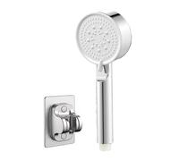 KANLVU Filtered Shower Head with Handheld, Ion Drops Shower Head High-Elasticity Silicone Nozzles, High Pressure 5-Spray Modes, Thickened Abs Showerhead, Detachable Cleaning(Silver,+Bracket)