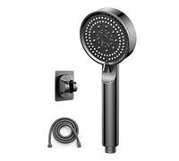 KANLVU Filtered Shower Head with Handheld, Ion Drops Shower Head High-Elasticity Silicone Nozzles, High Pressure 5-Spray Modes, Thickened Abs Showerhead, Detachable Cleaning(Black,3PCS)