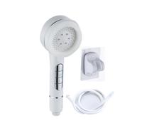 KANLVU Filtered Shower Head with Handheld, Ion Drops Shower Head Push-Button Controls, High Pressure Showerhead One-Touch Pause, Removes Chlorine(White,3PCS)