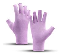 KANLVU Fingerless Design Compression Gloves for Arthritis Joint Rehabilitation Arthritis Gloves for Yoga, Gym, Sports, Cycling & Breathable Nursing Care(Purple,L)