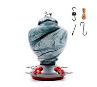 KANLVU Glass Hummingbird Feeder with Ant Moats Elegant Outdoor Design, Leak-Proof & Easy to Fill, Ideal for Garden or Patio Use(B)