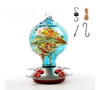 KANLVU Glass Hummingbird Feeder with Ant Moats Elegant Outdoor Design, Leak-Proof & Easy to Fill, Ideal for Garden or Patio Use(E)