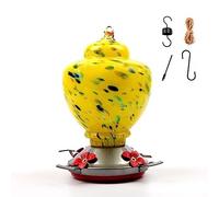 KANLVU Glass Hummingbird Feeder with Ant Moats Elegant Outdoor Design, Leak-Proof & Easy to Fill, Ideal for Garden or Patio Use(A)