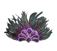 KANLVU Glittering Feather Headpiece Sequin Women'S Carnival Showgirl Accessories for Cabaret Acts, Nightclub Performers, Flapper Headpiece for All Hairstyles Mardi Gras Accessories(Purple)