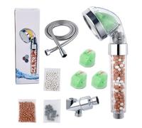 KANLVU High Pressure Filtered Shower Head with Handheld, Ion Drops Shower Head Aromatherapy Design, Filter Balls Inside, Transparent Body, Stainless Steel Face Panel(Set B)