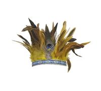 KANLVU Indian Feather Headdress Showgirl Accessories Carnival Stage Catwalk Performance Props Flapper Headpiece for Themed Weddings, New Year'S Eve Bash, Charleston Dance(Children,H)