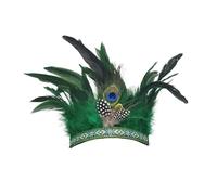 KANLVU Indian Feather Headdress Showgirl Accessories Carnival Stage Catwalk Performance Props Flapper Headpiece for Themed Weddings, New Year'S Eve Bash, Charleston Dance(Children,E)