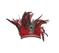KANLVU Indian Feather Headdress Showgirl Accessories Carnival Stage Catwalk Performance Props Flapper Headpiece for Themed Weddings, New Year'S Eve Bash, Charleston Dance(Children,C)