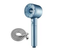 KANLVU Ion Drops Shower Head Air Turbo Technology, 5-Spray Modes, Slide Pause Control, Hollow Vortex Design, Filtered Shower Head with Handheld, Thickened Abs Showerhead(Blue,+1.5M Tube)