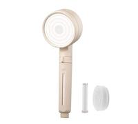 KANLVU Ion Drops Shower Head Water Softener, Built-in Chlorine Removal Cartridge, High Pressure Filtered Shower Head with Handheld, Universal Fit Showerhead(Set A,Beige)