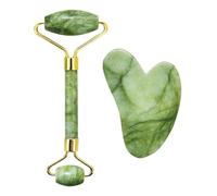 KANLVU Jade Roller for Face and Multi-Functional Gua Sha Massager Set, Natural Stone Beauty Tools for Anti-Aging, Slimming and Firming Skin, Perfect for Daily Skincare Routine