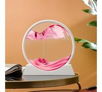 KANLVU Moving Sand Art Sandscape Picture Liquid Motion Geography Landscapes Display 3D Desktop Dynamic Sand Picture Desk Accessories for Stress Relief(12in,White Frame_C)