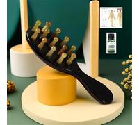 KANLVU Multifunctional Wood Therapy Massage Tools Meridian Pressure Brush & Cellulite Brush for Scalp Stimulation Body Shaping & Muscle Recovery(13 Nails-Handle-Set)