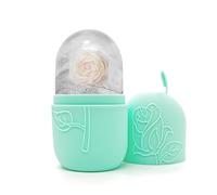 KANLVU Reusable Leak-Proof Silicone Ice Roller for Face, Diy Facial Massage Tool for Cold Therapy, Puffiness Eyes, Circulation, Recovery Soothe Skin,(Green)