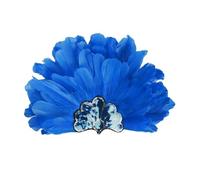 KANLVU Showgirl Headpiece for Dancers, Colorful Feathers and Sequin Feather Headband for Carnival Queen, Samba Parades, Stage Lighting Showgirl Accessories(Blue)