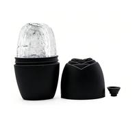 KANLVU Silicone Rose-Shaped Ice Mold Roller for Face, Reusable Ice Roller for Depuffing Eyes, Cooling Skin, Reducing Puffiness, and Gentle Facial Massage Ice Cube Beauty Tool(Black)