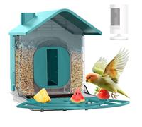 KANLVU Smart Bird Feeder with Bird Watching Camera Waterproof Hanging Design Large Capacity for Backyard, AI Recognition for Bird Lovers, Outdoor Gift(Blue)