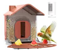 KANLVU Smart Bird Feeder with Bird Watching Camera Waterproof Hanging Design Large Capacity for Backyard, AI Recognition for Bird Lovers, Outdoor Gift(Brown)
