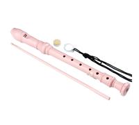 KANLVU Soprano Recorder Instrument with Case German Style 8 Holes 6 Holes Recorder Flute for Beginners, Students Music Enthusiasts, Includes Cleaning Rod Harp Flute(Pink,6 holes)