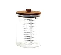 KANLVU Sour Dough Starter Jars Set 1500ml 50oz Sourdough Starter Jar Large Capacity Glass Containers with Wooden Cover and Silicone Scraper Sourdough Jar(Set 1)