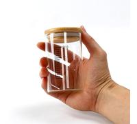 KANLVU Sourdough Jar Glass Jar with Bamboo Lid Sourdough Starter Jar for Bread Starter, Feeding & Storage Sour Dough Starter Jars Reusable Sourdough Bread Baking(200ml)