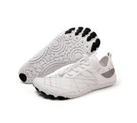 KANLVU Tai Chi Shoes Comfortable Barefoot Shoes Women Kung Fu Shoes Martial Arts Grounding Shoes with Flexible Sole, Breathable Upper, and Adjustable Straps(White,9.5 UK)