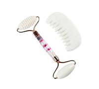KANLVU White Jade Guasha Tool for Face Jade Roller and Meridian Comb Set for Women, Face Massager to Stimulate Circulation, Relieve Tension for Face, Eyes, Neck
