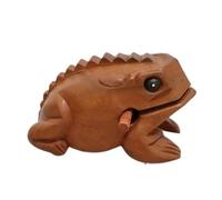 KANLVU Wooden Frog Instrument Professional Guiro Instrument, Traditional Cuban-Style Latin Percussion for Live Performances, Wood Block Instrument Music Education(H)