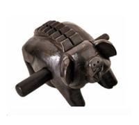 KANLVU Wooden Frog Instrument Versatile Guira Instrument, Latin Percussion Cute Pig Shape with Scraper, Tone Block Musical Instrument for Home Office Decoration(M)