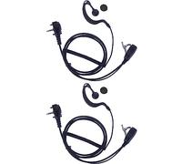KANMIT VX-261 Earpiece with mic PTT for Motorola Vertex Standard Radio EVX-261 VX-231 EVX-531 EVX-534 VX-180 VX-298 VX-350 VX-351 G Shape Spring Wire Ear-Hook Headset, 2 Pack