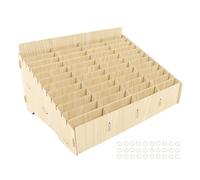 Kannlbaox 48 Grid Wooden Desktop Storage Box, Mobile Phone Management Organizer, Synthetic Wood Multi Cell Phone Rack Display with Smooth Surface, Easy to Install for Office School Home Use