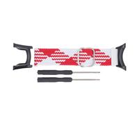 Kannlbaox Quick Release Watch Braided Band for Ambit 2, Stretchy Nylon Replacement Band, Adjustable Unisex Sport Wristband with Reinforced Clasp, DIY Tool Included for Easy Installati (White and Red)