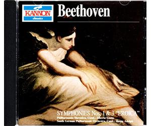 Kannon Classics / Beethoven - Symphonies Nos. 1 & 3 Eroica 1996 CD / Germany Import - Disc 1 / Philharmonia Slavonica, South German Philharmonic / 1-4 Alberto Lizzio , 5-8 Henry Adolph