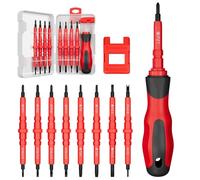 Kannony Wind Insulated Screwdriver Set 18-in-1 with Case, 220 Volt, Interchangeable Blades, Phillips, Flathead, Hex/Allen, Torx Security, Pozidriv, Spanner, Tri-Wing Heads, Magnetizer & Demagnetizer