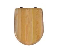 KANNORE Toilet seat, Wooden Toilet Seat, Slow Close, Anti Bacterial Toilet Lid, Easy to Mount, Stable Hinges, Bottom Fixing Fittings, for Family Bathroom-Small U