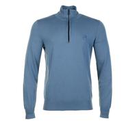 BOSS Zip-neck sweater in cotton and cashmere - Style Kanobix_S, 50527585 Blue S