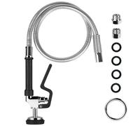 KANONEY Spray Valve with 44 inch Pre-Rinse Hose, 1.42 GPM Stainless Steel Flexible Hose with Ergonomic Handle, Kitchen Wall Tap Replacement Kit
