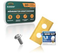 kanoo® Robotic Lawnmower Blade, 30 x Titanium Replacement Blades for Worx Landroid Lawn Robot - Premium Mowing Robot Blades - Lawnmower Robot Replacement Blades with Improved Concept