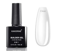 KANORINE Gel Nail Polish Builder Nail Gel, 8-in-1 Clear Gel Builder for Nails, Hard Gel Builder Nail Strengthener Extension Gel Base Gel Rhinestone False Nail Tips Glue Gel in a Bottle 15ML Hard Gel