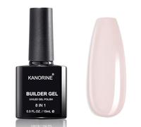 KANORINE Gel Nail Polish Builder Nail Gel, 8-in-1 Cover Nude Gel Builder, Hard Gel Builder for Nails Strengthener Extension Gel Base Coat Rhinestone False Nail Tips Glue Gel in a Bottle 15ML Hard Gel