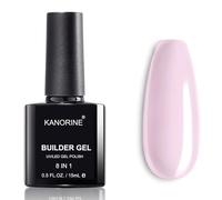KANORINE Gel Nail Polish Builder Nail Gel, Nude Pink, Hard Gel Builder Nail Strengthener Extension Gel,Base Coat Rhinestone False Nail Tips Glue in a Bottle 15ML