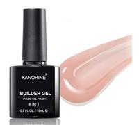 KANORINE Gel Polish Builder Nail Gel, 8-in-1 Jelly Nude Brown Builder for Nails, Hard Gel Builder Nail Strengthener Extension Base Coat False Nail Tips Glue in a Bottle 15ML