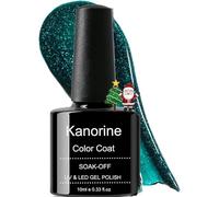 KANORINE Gel Polish Soak-Off UV/LED Green Glitter Gel Nail Polish Santa Green Dream Coat Christmas Gel Nail Varnish Nail Art TYPE 10ml