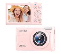 KANORLEEY 4K Pink Digital Camera Without SD Cards-Point and Shoot Camera with Flash,Easy to Use,Perfect for Beginners,Ideal for Travel,Birthday Gift and Daily Use