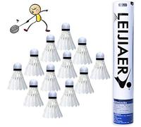 KANOSON Badminton Shuttlecocks 12 Pcs, White Fast Feather Shuttlecocks Balls with Stability & Durability, High Speed Feather Badminton Shuttle Idea for Indoor Outdoor Game